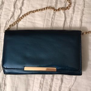 Francesca's Blue Patent Leather Mini Purse